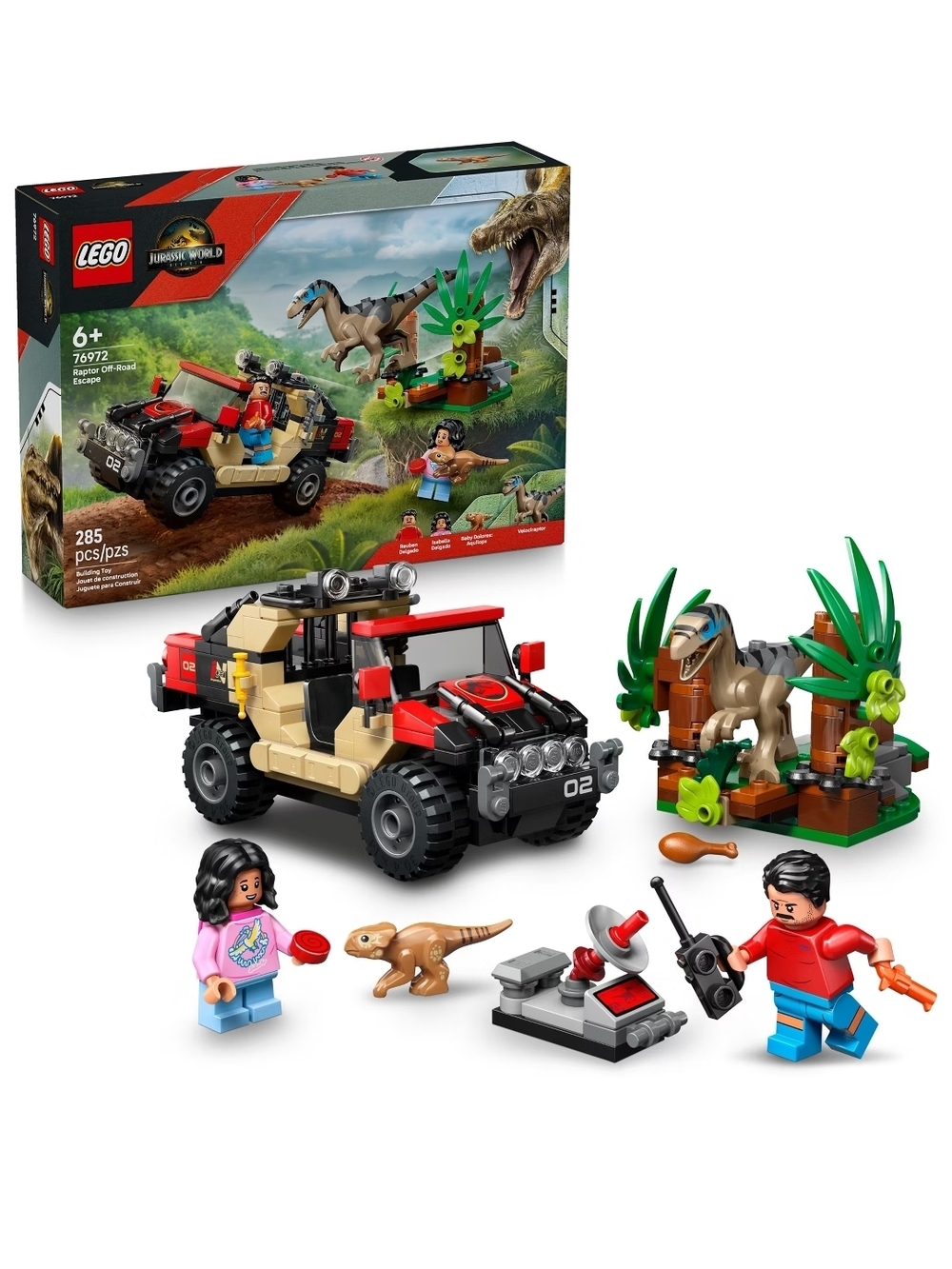 LEGO Jurassic World Red, Tan & Black Off-Road Raptor Escape Set